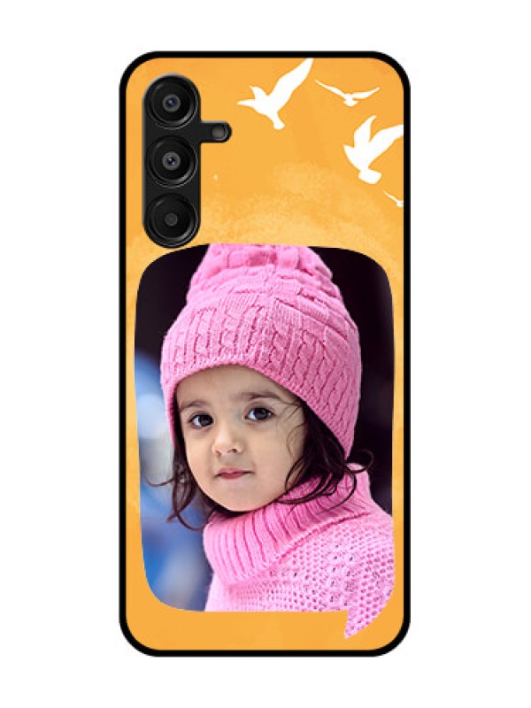 Custom Samsung Galaxy F16 5G Custom Metal Phone Case - Water Color Design With Bird Icons