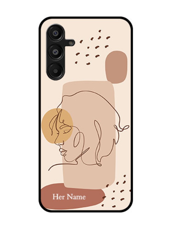 Custom Samsung Galaxy F16 5G Custom Metal Phone Case - Calm Woman Line Art Design