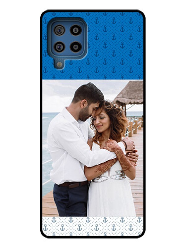 Custom Galaxy F22 Custom Metal Phone Case - Blue Anchors Design