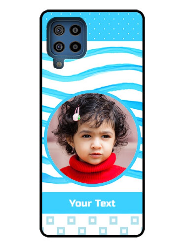 Custom Galaxy F22 Custom Metal Phone Case - Simple Blue Case Design