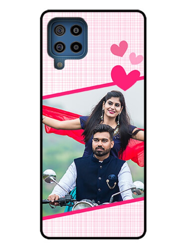 Custom Galaxy F22 Custom Metal Phone Case - Love Shape Heart Design