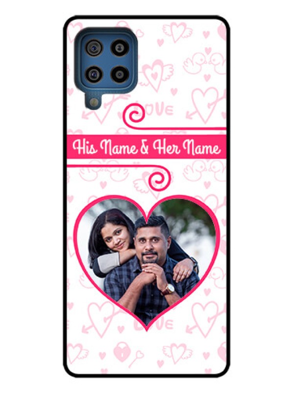 Custom Galaxy F22 Custom Metal Phone Case - Heart Shape Love Design