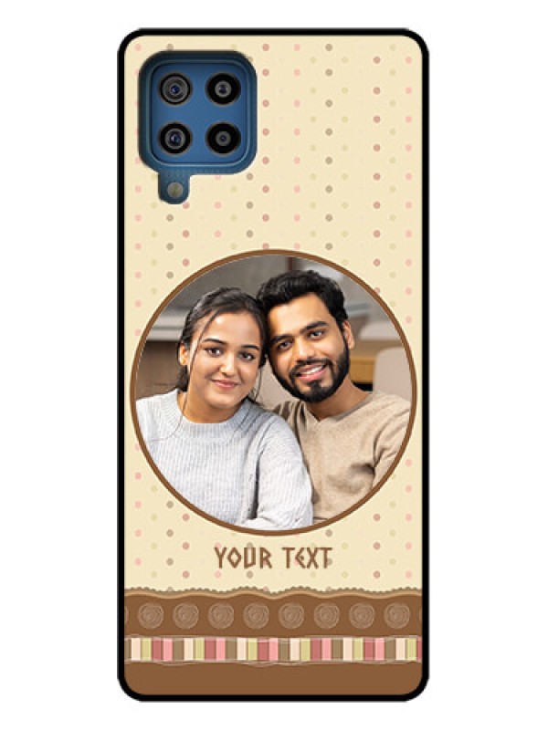 Custom Galaxy F22 Custom Metal Phone Case - Brown Dotted Mobile Case Design