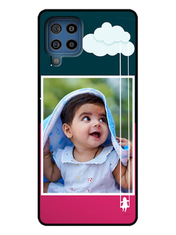 Custom Galaxy F22 Custom Metal Phone Case - Cute Girl With Cloud Design