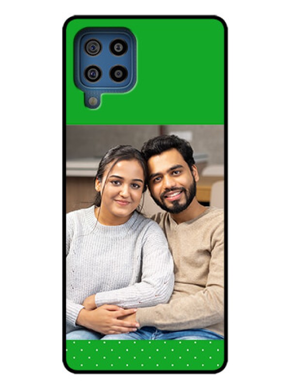 Custom Galaxy F22 Custom Metal Phone Case - Green Pattern Design