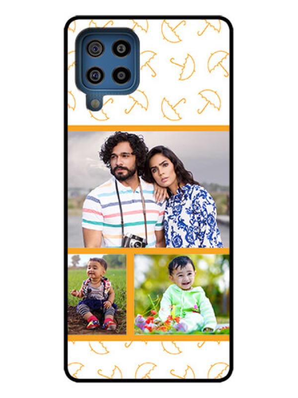 Custom Galaxy F22 Custom Metal Phone Case - Yellow Pattern Design