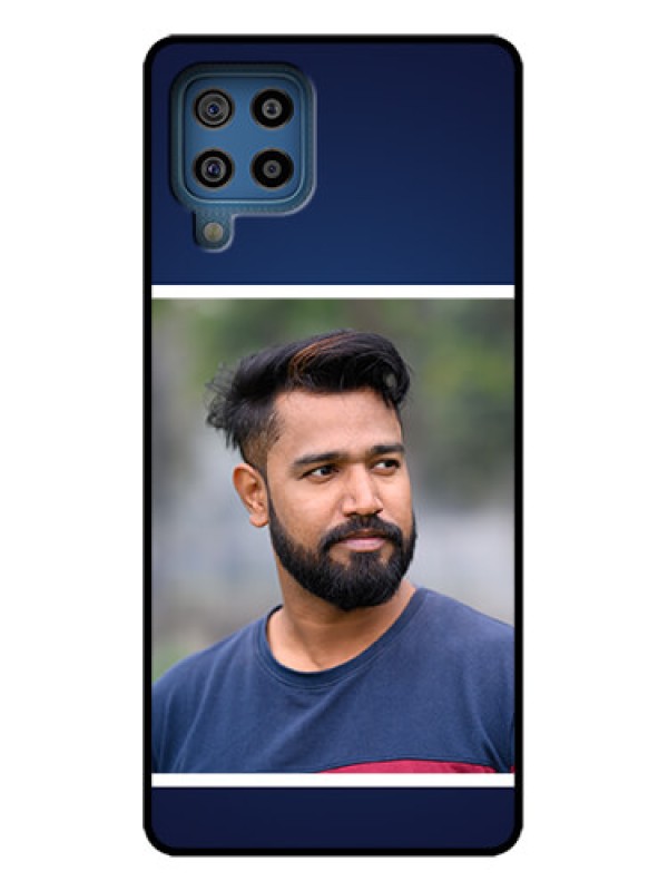 Custom Galaxy F22 Custom Metal Phone Case - Simple Royal Blue Design