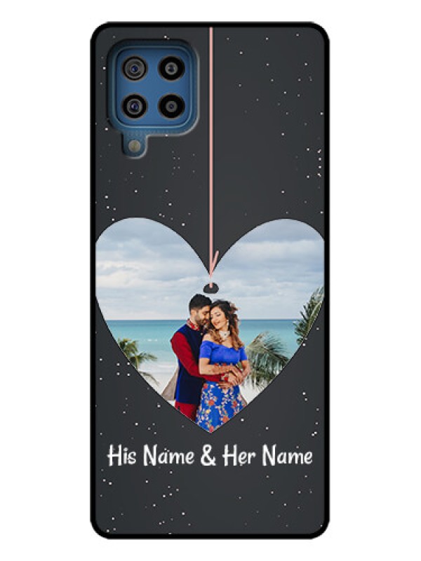 Custom Galaxy F22 Custom Metal Phone Case - Hanging Heart Design