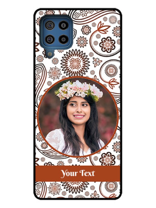 Custom Galaxy F22 Custom Metal Phone Case - Abstract Flower Design