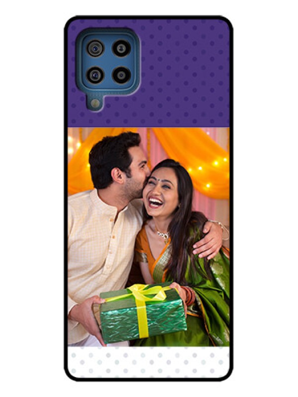 Custom Galaxy F22 Custom Metal Phone Case - Violet Colored Pattern Design