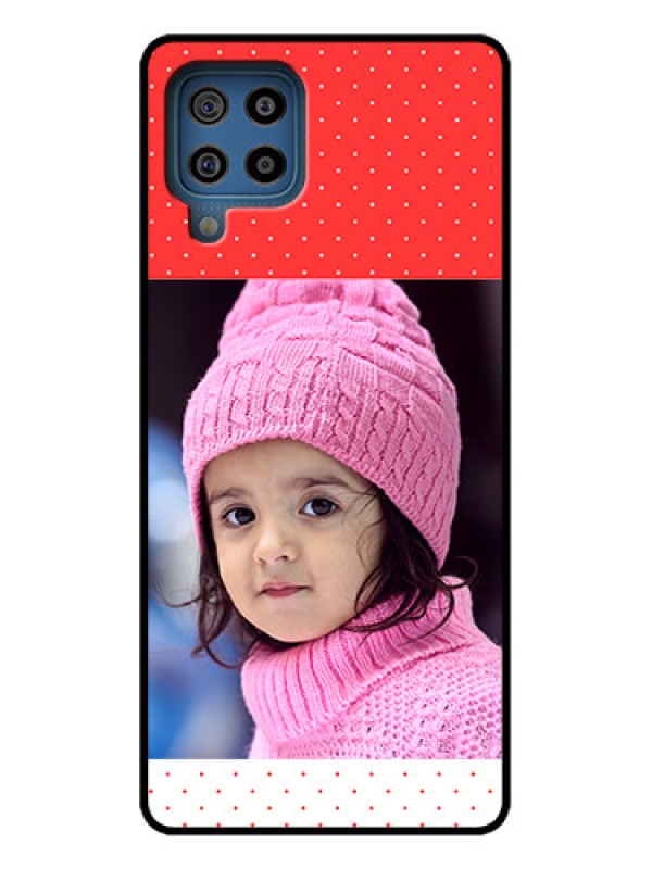 Custom Galaxy F22 Custom Metal Phone Case - Red Pattern Design