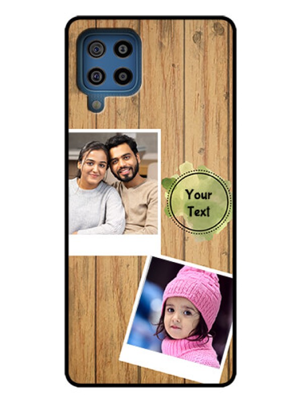 Custom Galaxy F22 Custom Metal Phone Case - Wooden Texture Design