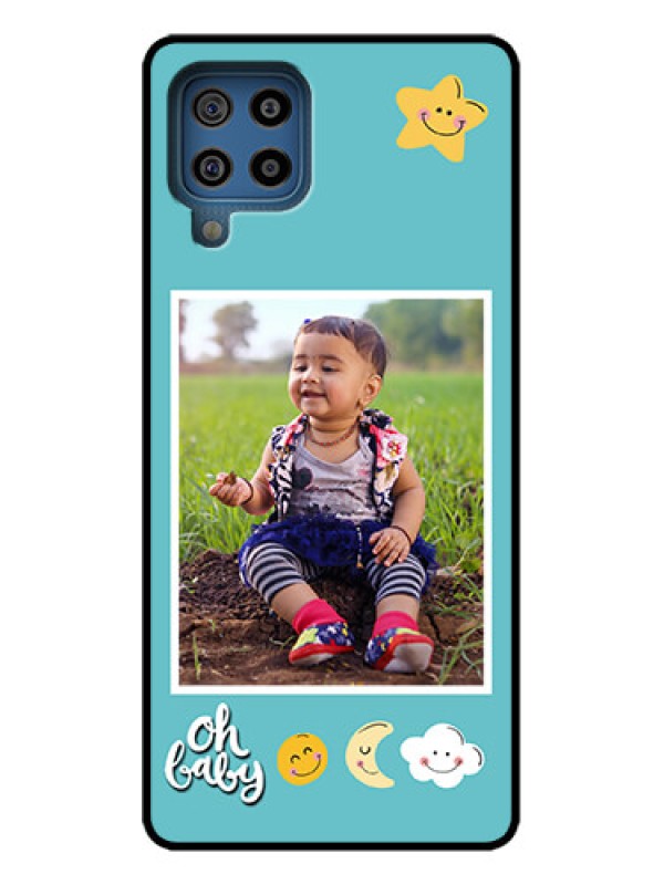 Custom Galaxy F22 Custom Metal Phone Case - Smiley Kids Stars Design