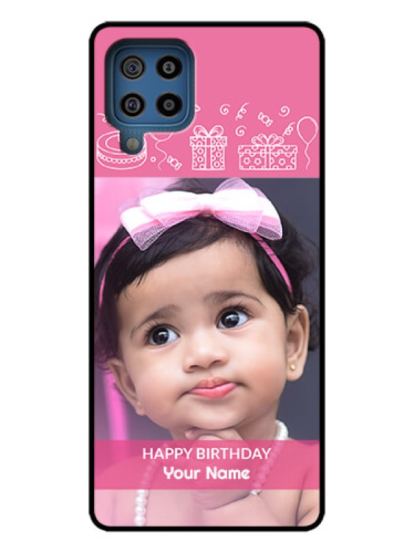 Custom Galaxy F22 Custom Metal Phone Case - With Birthday Line Art Design