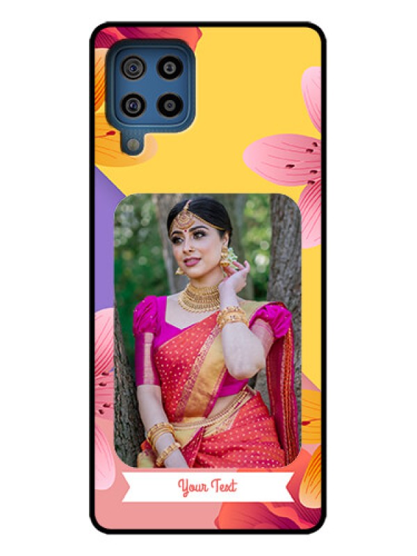 Custom Galaxy F22 Custom Metal Phone Case - 3 Image With Vintage Floral Design