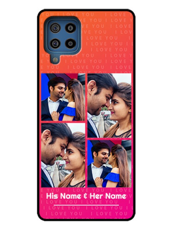 Custom Galaxy F22 Custom Metal Phone Case - I Love You Pink Design