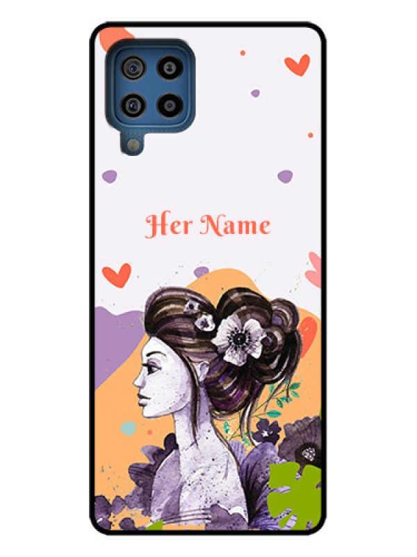 Custom Galaxy F22 Custom Metal Phone Case - Woman And Nature Design