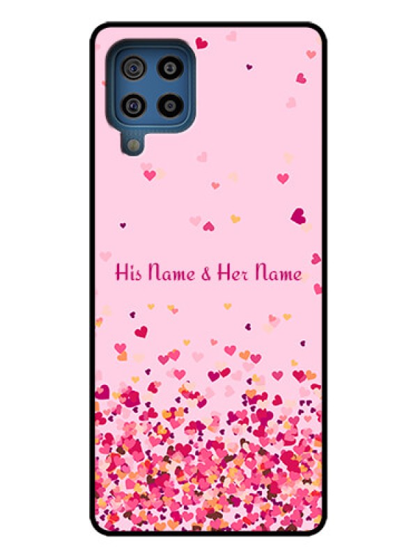 Custom Galaxy F22 Custom Metal Phone Case - Floating Hearts Design