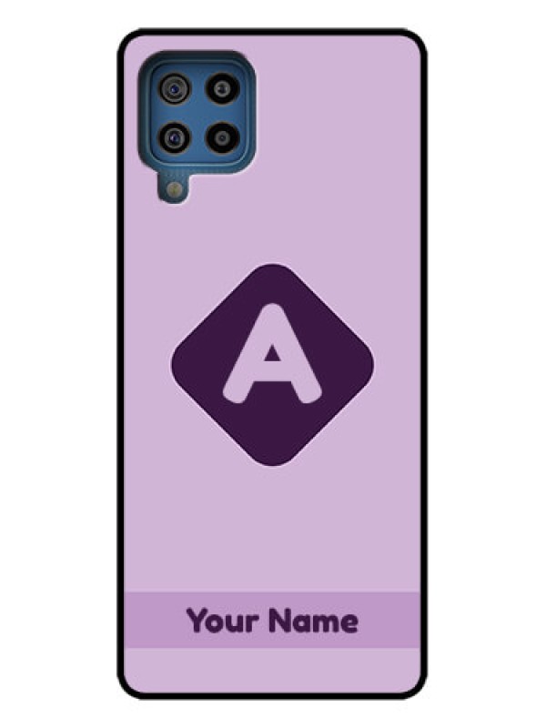 Custom Galaxy F22 Custom Metal Phone Case - Custom Letter In Curved Badge Design