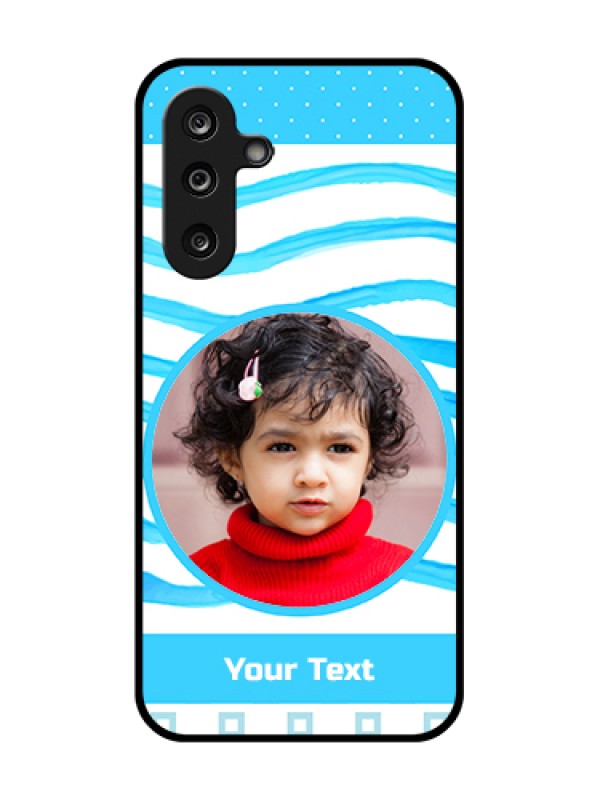 Custom Samsung Galaxy F36 5G Custom Metal Phone Case - Simple Blue Case Design