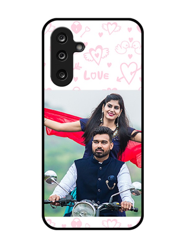 Custom Samsung Galaxy F36 5G Custom Metal Phone Case - Pink Flying Heart Design