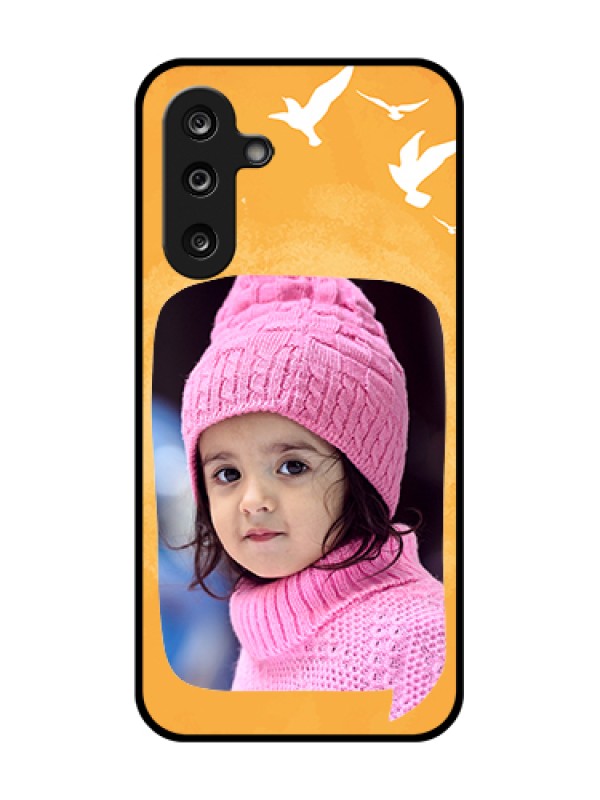 Custom Samsung Galaxy F36 5G Custom Metal Phone Case - Water Color Design With Bird Icons