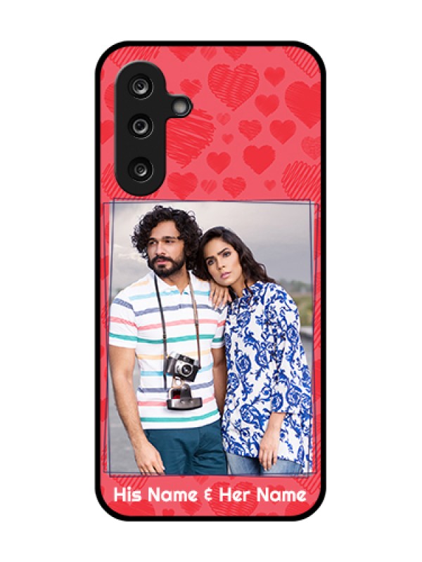 Custom Samsung Galaxy F36 5G Custom Metal Phone Case - With Red Heart Symbols Design
