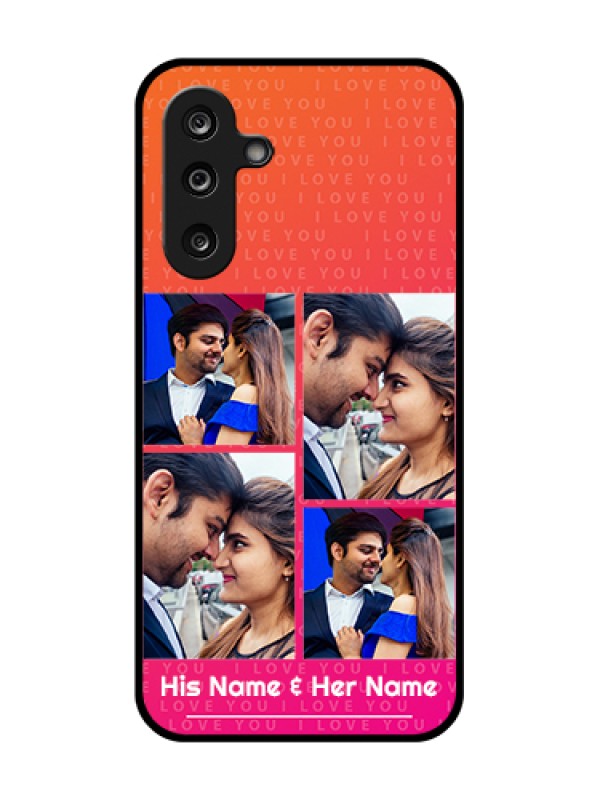 Custom Samsung Galaxy F36 5G Custom Metal Phone Case - I Love You Pink Design