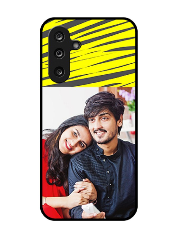 Custom Samsung Galaxy F36 5G Custom Metal Phone Case - Yellow Abstract Design