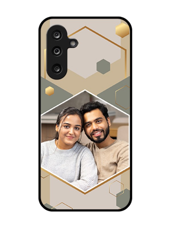 Custom Samsung Galaxy F36 5G Custom Metal Phone Case - Stylish Hexagon Pattern Design