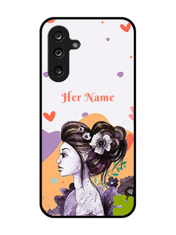 Custom Samsung Galaxy F36 5G Custom Metal Phone Case - Woman And Nature Design