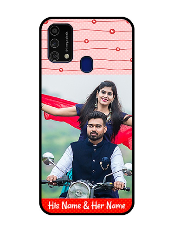 Custom Galaxy F41 Custom Metal Phone Case - Red Pattern Case Design