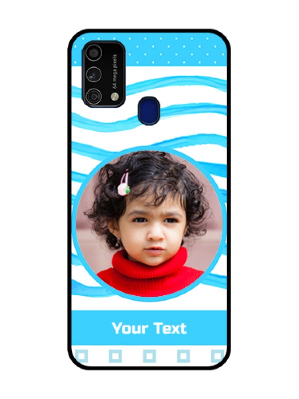 Custom Galaxy F41 Custom Metal Phone Case - Simple Blue Case Design