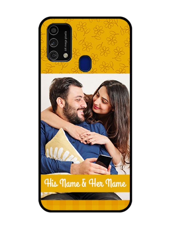 Custom Galaxy F41 Custom Metal Phone Case - Yellow Floral Design