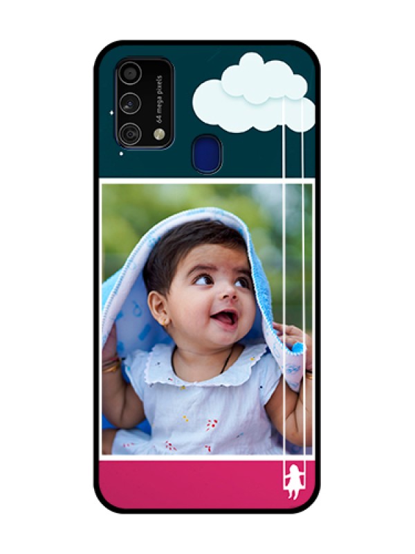 Custom Galaxy F41 Custom Metal Phone Case - Cute Girl With Cloud Design