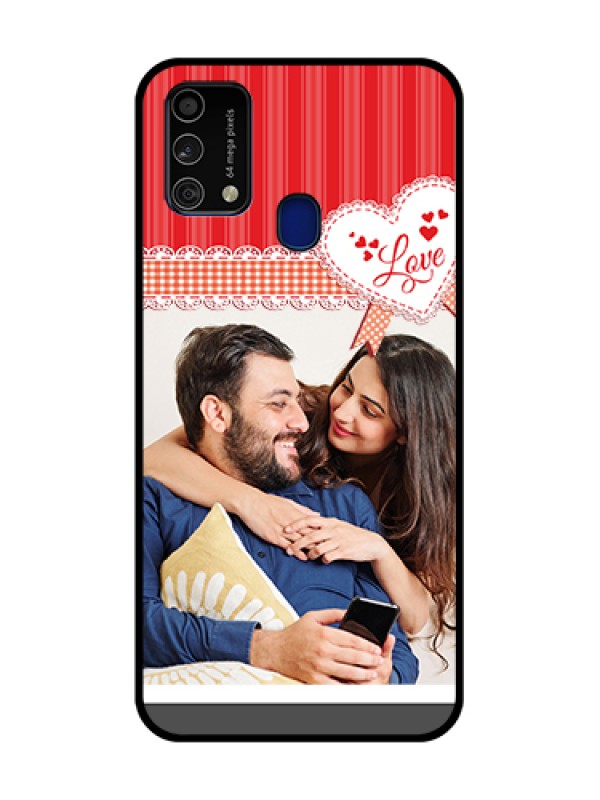 Custom Galaxy F41 Custom Metal Phone Case - Red Love Pattern Design