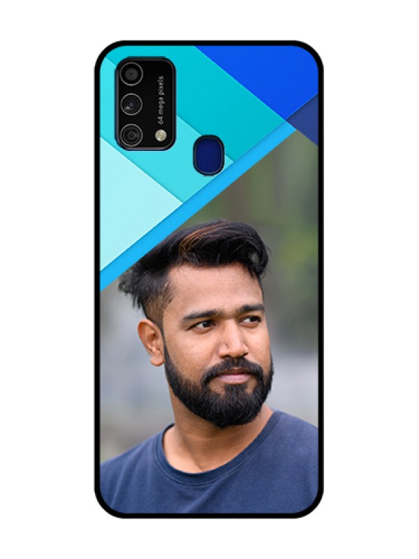 Custom Galaxy F41 Custom Metal Phone Case - Blue Pattern Design