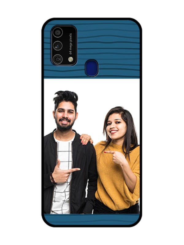 Custom Galaxy F41 Custom Metal Phone Case - Blue Pattern Cover Design