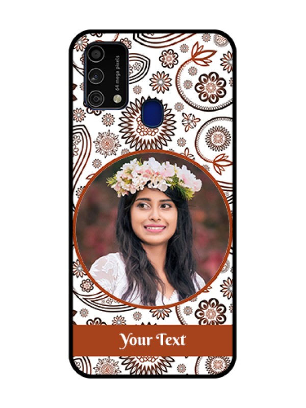 Custom Galaxy F41 Custom Metal Phone Case - Abstract Flower Design