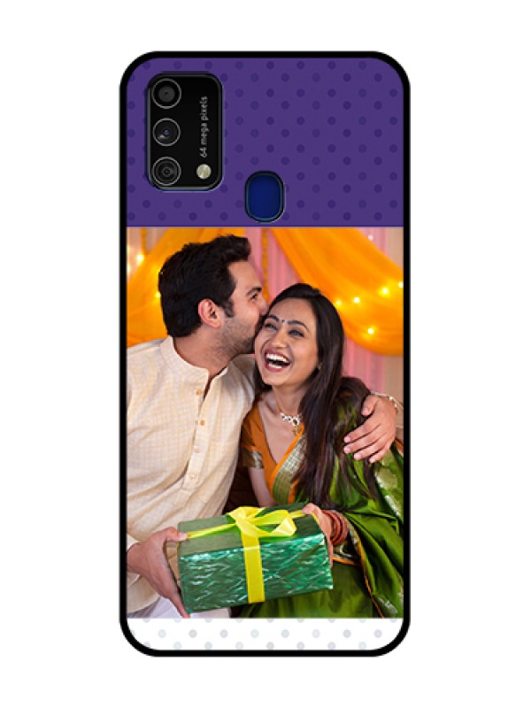 Custom Galaxy F41 Custom Metal Phone Case - Violet Colored Pattern Design