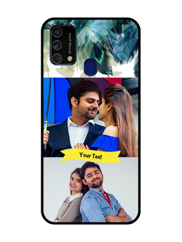 Custom Galaxy F41 Custom Metal Phone Case - Image With Boho Peacock Feather Design