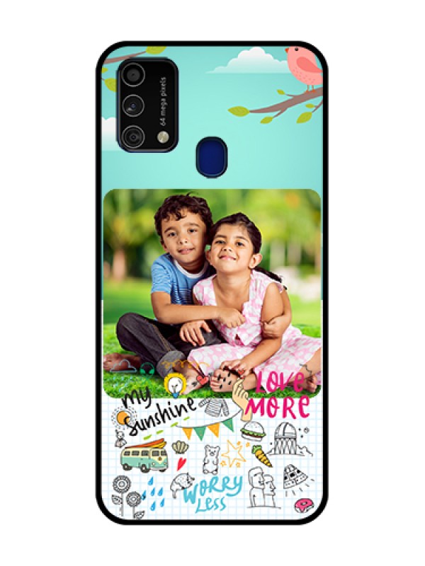 Custom Galaxy F41 Custom Metal Phone Case - Doodle Love Design