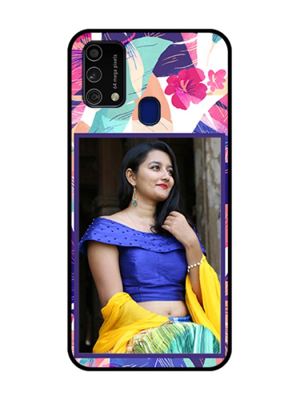 Custom Galaxy F41 Custom Metal Phone Case - Abstract Floral Design