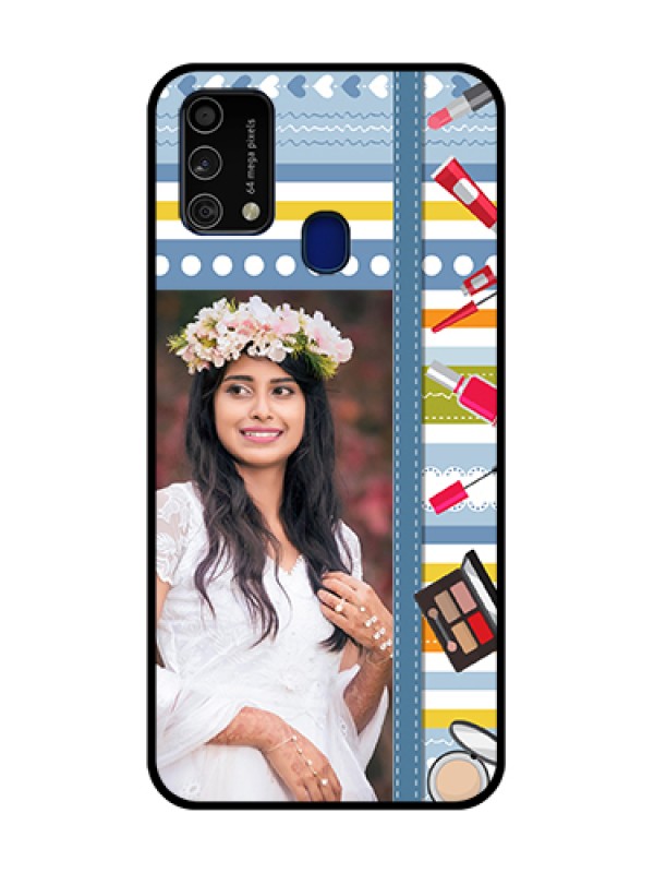 Custom Galaxy F41 Custom Metal Phone Case - Makeup Icons Design
