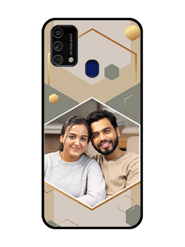 Custom Galaxy F41 Custom Metal Phone Case - Stylish Hexagon Pattern Design