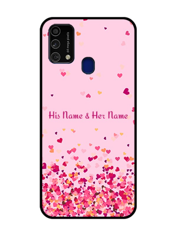 Custom Galaxy F41 Custom Metal Phone Case - Floating Hearts Design