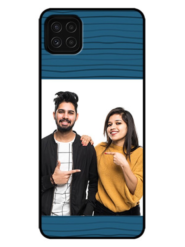 Custom Galaxy F42 5G Custom Metal Phone Case - Blue Pattern Cover Design