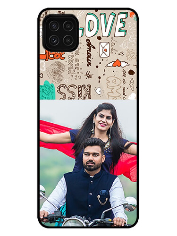 Custom Galaxy F42 5G Custom Metal Phone Case - Love Doodle Pattern