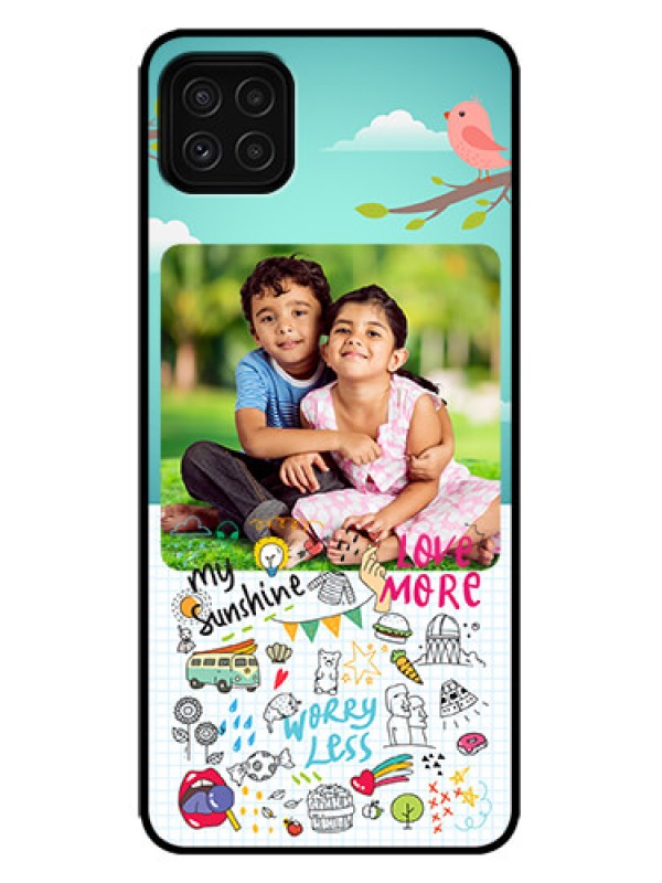 Custom Galaxy F42 5G Custom Metal Phone Case - Doodle Love Design
