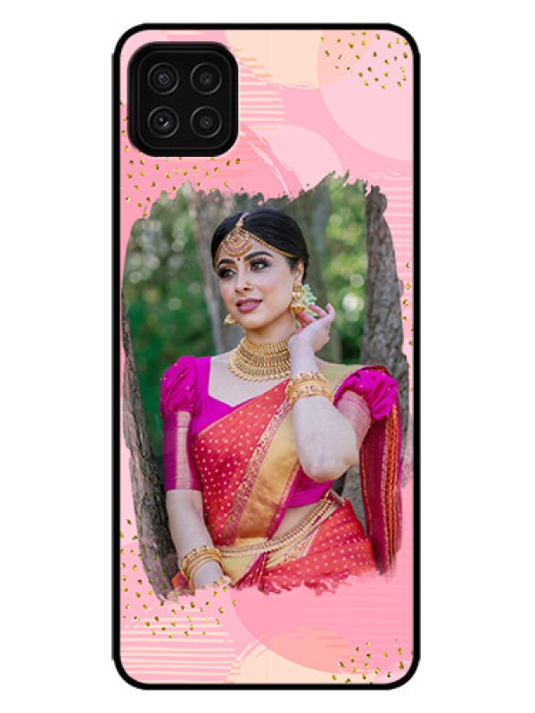 Custom Galaxy F42 5G Custom Metal Phone Case - Gold Glitter Splash Design